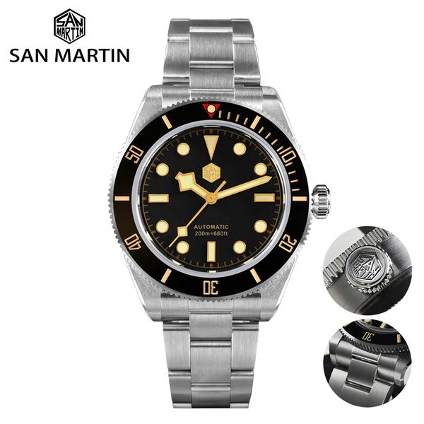 wristwatches san martin bb58 luxury men watch 40mm vintage diver pt5000 automatic mechanical sapphire waterproof 20bar c3 bgw 9 luminous 230, Slivery;brown
wristwatches san martin bb58 luxury men watch 40mm vintage diver pt5000 automatic mechanical sapphire waterproof 20bar c3 bgw 9 luminous 230, Slivery;brown