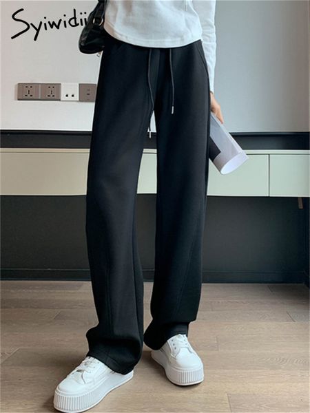women's pants capris syiwidii sweatpants women streetwear pants high waist loose trousers casual straight sport wide leg baggy pants jo, Black;white
women's pants capris syiwidii sweatpants women streetwear pants high waist loose trousers casual straight sport wide leg baggy pants jo, Black;white
