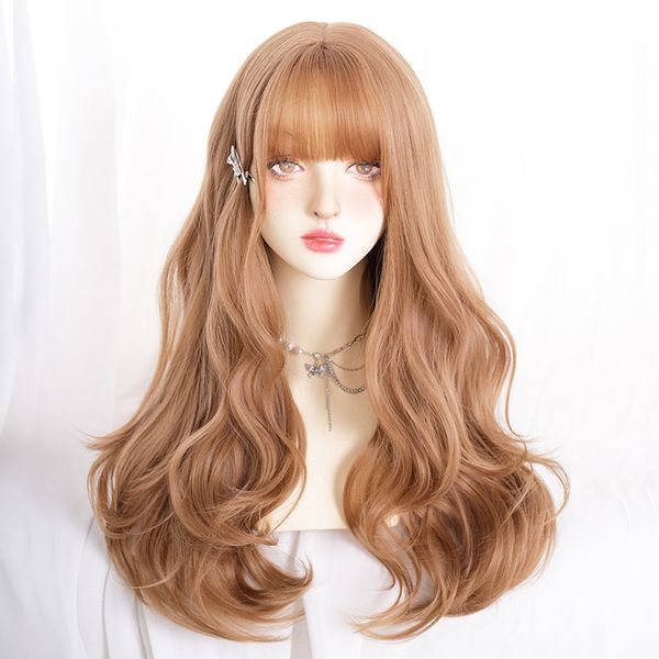 synthetic wig asian fashion styling curly hair heat resistant fiber linen brown color, Black
synthetic wig asian fashion styling curly hair heat resistant fiber linen brown color, Black