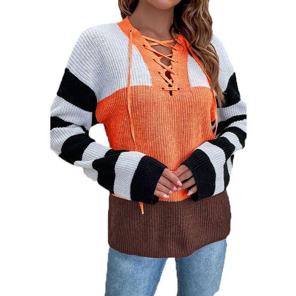 v-neck knitting women's sweaters loose warm fashion striped knitted pullover lady casual blouse with drawstring lace-up colousure loos, White;black
v-neck knitting women's sweaters loose warm fashion striped knitted pullover lady casual blouse with drawstring lace-up colousure loos, White;black