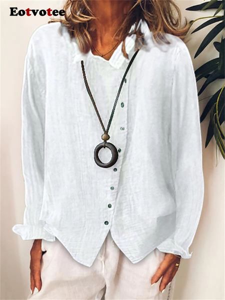 women's blouses shirts eotvotee cotton linen for women korean fashion turn down collar long sleeve ladies solid casual 230306, White
women's blouses shirts eotvotee cotton linen for women korean fashion turn down collar long sleeve ladies solid casual 230306, White
