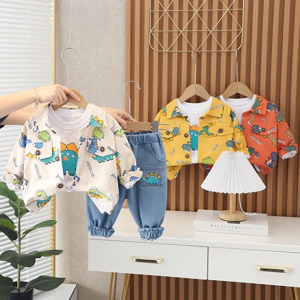 3pcs toddler baby boy clothing sets spring autumn dinosaur coat t shirt pants kids tracksuit children boys clothes, White
3pcs toddler baby boy clothing sets spring autumn dinosaur coat t shirt pants kids tracksuit children boys clothes, White