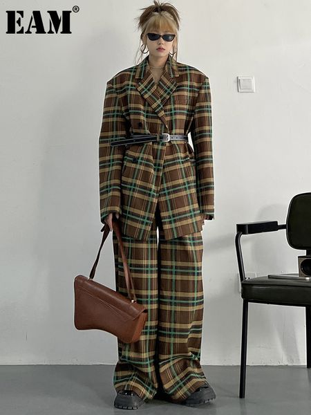 women's two piece pants eam wide leg plaid blazer big size suit lapel long sleeve women fashion spring autumn 2023 1df2515 230303, White
women's two piece pants eam wide leg plaid blazer big size suit lapel long sleeve women fashion spring autumn 2023 1df2515 230303, White