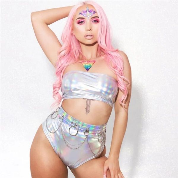 women's two piece pants holographic set women shiny wet look strapless crop panty metallic tube and shorts festival clubwear 230303, White
women's two piece pants holographic set women shiny wet look strapless crop panty metallic tube and shorts festival clubwear 230303, White