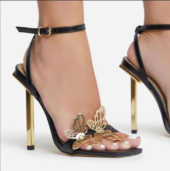 luxury women high heels fetish leather sandals metal butterfly summer shoes lady gold stiletto party valentine sandles, Black
luxury women high heels fetish leather sandals metal butterfly summer shoes lady gold stiletto party valentine sandles, Black