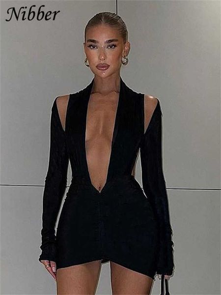casual dresses nibber pure black cutout dress long sleeve backless halter mini dress 2022 vestidos de fiesta z0216, Black;gray
casual dresses nibber pure black cutout dress long sleeve backless halter mini dress 2022 vestidos de fiesta z0216, Black;gray