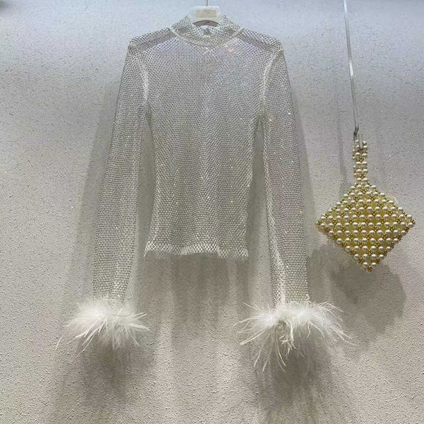 womens clothes designer clothes women t shirt women new fashion perspective hollowed-out mesh slimming bottom shirt full water diamond, White
womens clothes designer clothes women t shirt women new fashion perspective hollowed-out mesh slimming bottom shirt full water diamond, White