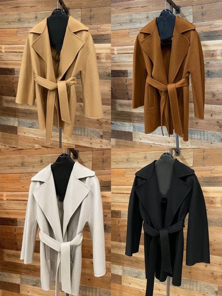 women's wool blends max doublesided cashmere water corrugated coat short wool goat bathrobe 230306, Black
women's wool blends max doublesided cashmere water corrugated coat short wool goat bathrobe 230306, Black