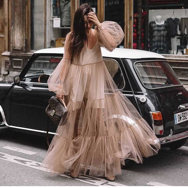 casual dresses 2023 summer new women's v-neck fashion bubble sleeve mesh perspective dress long dress t230303, Black;gray
casual dresses 2023 summer new women's v-neck fashion bubble sleeve mesh perspective dress long dress t230303, Black;gray