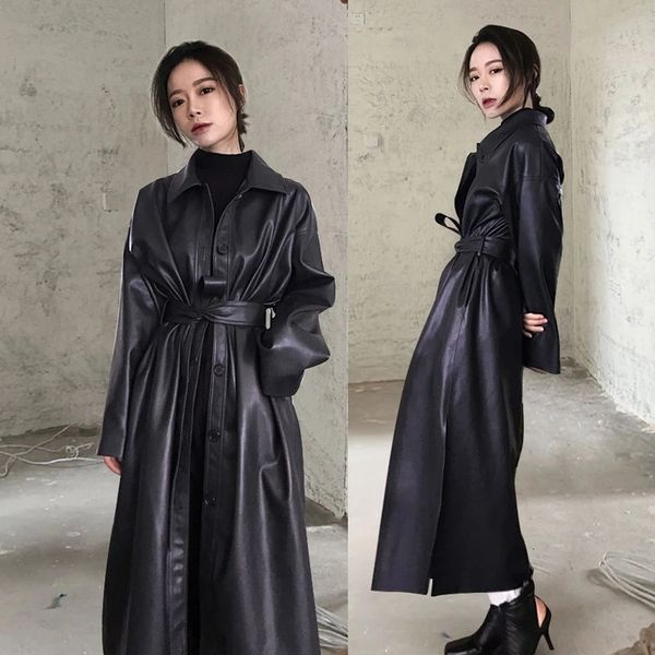 women's jackets spring long women pu leather turn down collar female faux windbreaker trench coats single breasted belt 230306, Black;brown
women's jackets spring long women pu leather turn down collar female faux windbreaker trench coats single breasted belt 230306, Black;brown