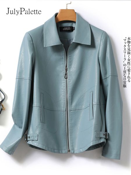 women's leather faux julypalette autumn winter jacket short turndown collar real sheepskin outwear slim zipper female jackets 230306, Black
women's leather faux julypalette autumn winter jacket short turndown collar real sheepskin outwear slim zipper female jackets 230306, Black