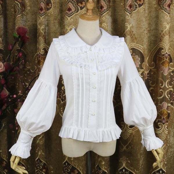 women's blouses shirts vintage long bishop sleeve shirt peter pan collar lolita blouse 230303, White
women's blouses shirts vintage long bishop sleeve shirt peter pan collar lolita blouse 230303, White