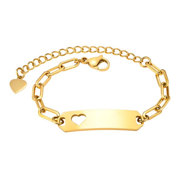 children's chain bracelets accessories jewelry stainless steel diy heart id bracelet for baby 6.3-8.3inch can adjust choose color golde, Black
children's chain bracelets accessories jewelry stainless steel diy heart id bracelet for baby 6.3-8.3inch can adjust choose color golde, Black