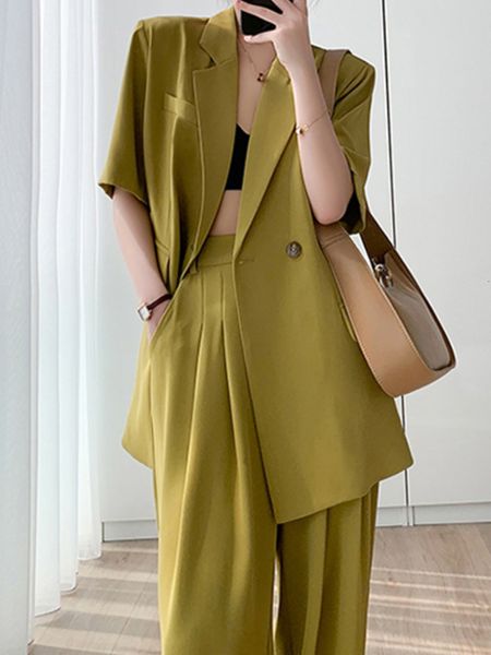 women's suits blazers formal woman office clothes two pieces set summer chic casual loose business blazer pantsuit women fashion korean, White;black
women's suits blazers formal woman office clothes two pieces set summer chic casual loose business blazer pantsuit women fashion korean, White;black
