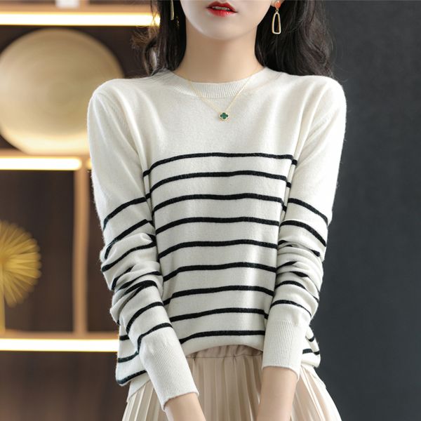 women's sweaters 100% cotton knitted sweater women's sweater striped color matching round neck large size loose temperament long s, White;black
women's sweaters 100% cotton knitted sweater women's sweater striped color matching round neck large size loose temperament long s, White;black