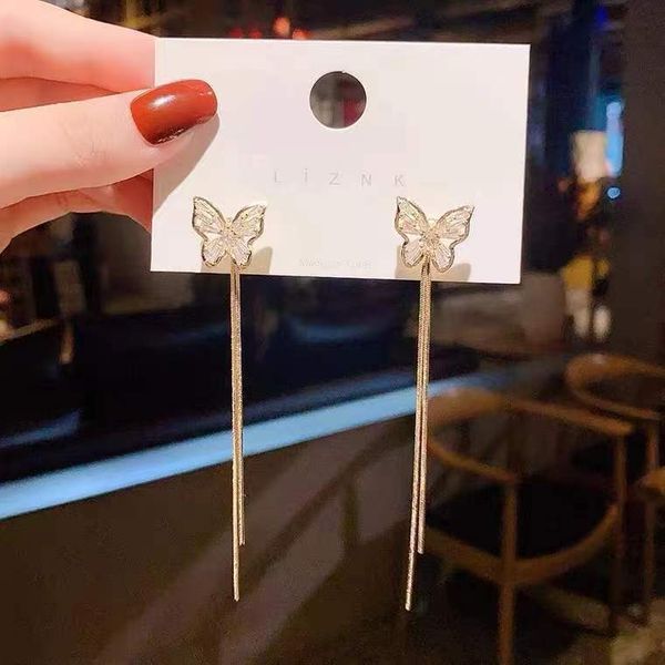 new trendy long tassel dangle earrings charm lady sweet butterfly rhinestone chandelier hanging earring party jewelry unusual gifts for wome, Silver
new trendy long tassel dangle earrings charm lady sweet butterfly rhinestone chandelier hanging earring party jewelry unusual gifts for wome, Silver