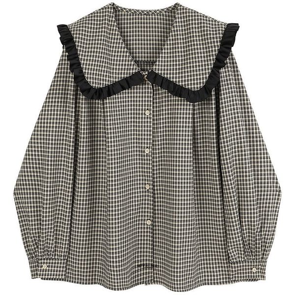 women's blouses shirts plus size 6xl 150kg women plaid shirt peter pan collar long sleeve women oversized women blouses 230306, White
women's blouses shirts plus size 6xl 150kg women plaid shirt peter pan collar long sleeve women oversized women blouses 230306, White