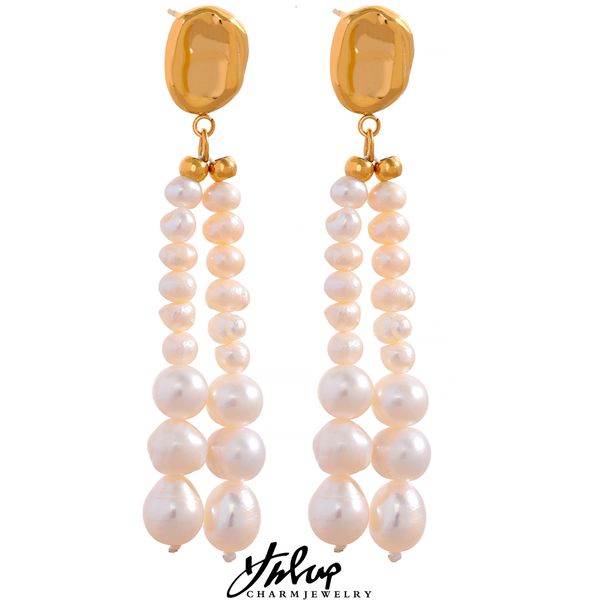 ear cuff yhpup luxury natural freshwater pearls tassel long dangle earrings stainless steel 18k gold plated party fashion jewelry 230306, Silver
ear cuff yhpup luxury natural freshwater pearls tassel long dangle earrings stainless steel 18k gold plated party fashion jewelry 230306, Silver