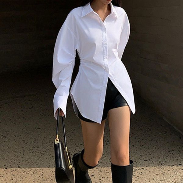 women's blouses shirts fashion elegant collect waist solid color shirt women long sleeve lapel single breasted blouse spring fall casua, White
women's blouses shirts fashion elegant collect waist solid color shirt women long sleeve lapel single breasted blouse spring fall casua, White
