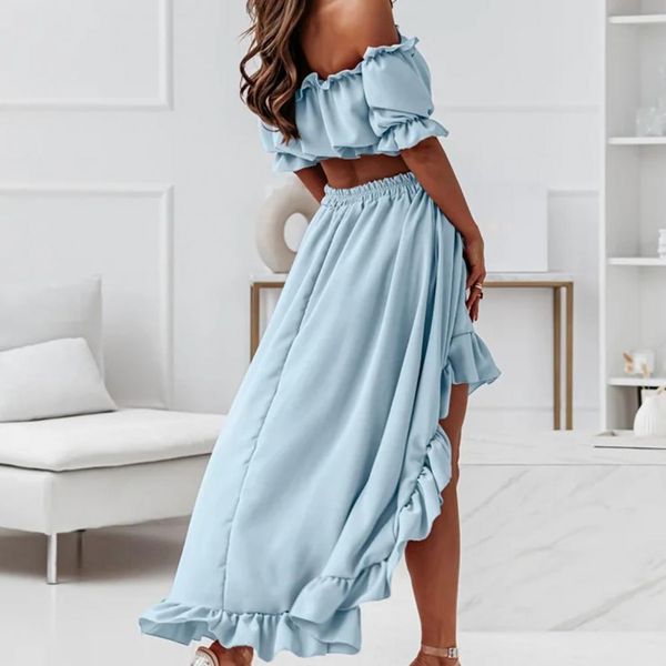 two piece dress 2 pcs set fabulou skirt loose elegant summer two piece 230303, White
two piece dress 2 pcs set fabulou skirt loose elegant summer two piece 230303, White