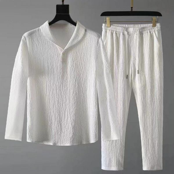 men's tracksuits 1 set autumn pants striped pleats solid color drawstring loose shirt trousers streetwear business casual shorts 23030, Gray
men's tracksuits 1 set autumn pants striped pleats solid color drawstring loose shirt trousers streetwear business casual shorts 23030, Gray