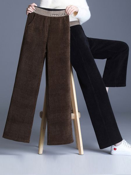 women's pants capris oumengka casual high waist corduroy warm pants women autumn winter thick ladies long trousers elastic female wide, Black;white
women's pants capris oumengka casual high waist corduroy warm pants women autumn winter thick ladies long trousers elastic female wide, Black;white