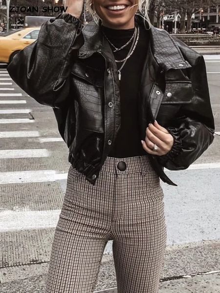 women's jackets y2k plaid embossing pu leather jacket with quilted lining long sleeve cropped coat loose short outwear black 230306, Black;brown
women's jackets y2k plaid embossing pu leather jacket with quilted lining long sleeve cropped coat loose short outwear black 230306, Black;brown