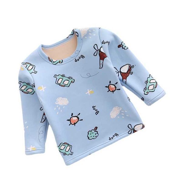 autumn and winter chil1en's wear chil1en's long sleeved t-shirt plush boys and girls' bottomed underwear top, Blue
autumn and winter chil1en's wear chil1en's long sleeved t-shirt plush boys and girls' bottomed underwear top, Blue