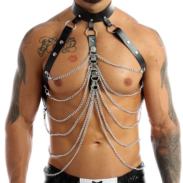 suspenders men harness belt adjustable pu leather male punk gothic metal oring chain haler body shoulder chest clubwear 230307, Black;white
suspenders men harness belt adjustable pu leather male punk gothic metal oring chain haler body shoulder chest clubwear 230307, Black;white