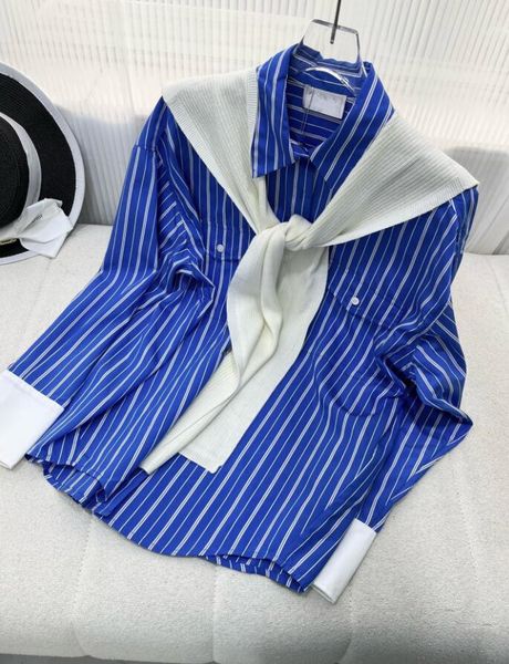 women's blouses & shirts early spring striped shirt stock high-end customization, customized shawl two-piece design 303, White
women's blouses & shirts early spring striped shirt stock high-end customization, customized shawl two-piece design 303, White