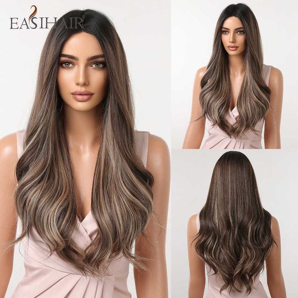 synthetic wigs easihair brown ombre synthetic hair wig blonde highlight long wavy wigs for women natural hairline lace heat resistant 230227, Black
synthetic wigs easihair brown ombre synthetic hair wig blonde highlight long wavy wigs for women natural hairline lace heat resistant 230227, Black