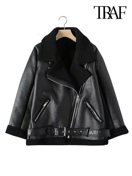 women's jackets traf women fashion thick warm winter fur faux leather oversized jacket coat vintage long sleeve female outerwear chic, Black;brown
women's jackets traf women fashion thick warm winter fur faux leather oversized jacket coat vintage long sleeve female outerwear chic, Black;brown