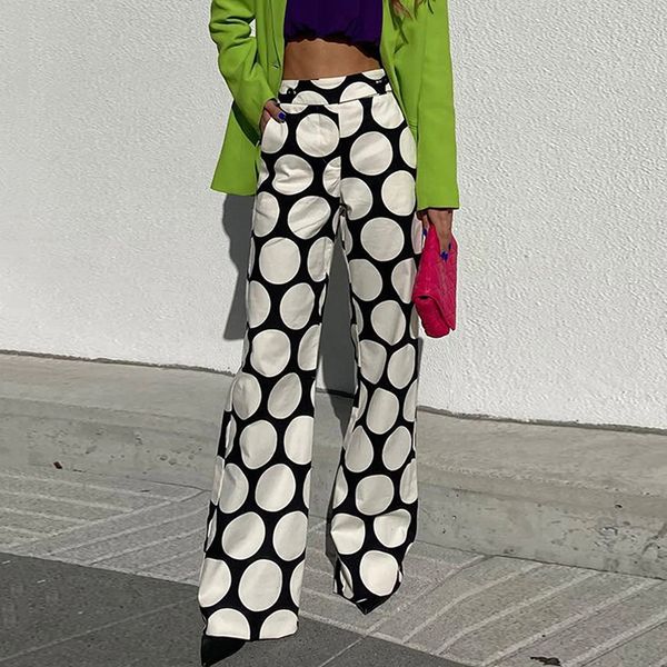 women's pants s yeezzi fashion female white black bottom casual original contrast color polka dot printed wide leg for women 230306, Black;white
women's pants s yeezzi fashion female white black bottom casual original contrast color polka dot printed wide leg for women 230306, Black;white