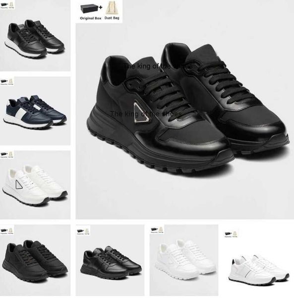 2023 og luxury men sneakers shoes prax 01 white black re-nylon mesh trainer technical materials men sports chunky rubber casual walking