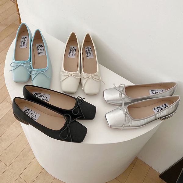 dress shoes female flats shoe classics casual loafers fashion square toe low heels design bow knot spring ballerina sliver mujer 230307, Black
dress shoes female flats shoe classics casual loafers fashion square toe low heels design bow knot spring ballerina sliver mujer 230307, Black
