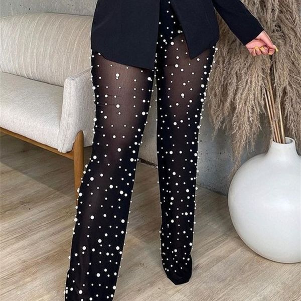 women's pants capris sheer mesh beading stitching flare legging girls high elastic waist perspective trousers autumn fall capris black, Black;white
women's pants capris sheer mesh beading stitching flare legging girls high elastic waist perspective trousers autumn fall capris black, Black;white