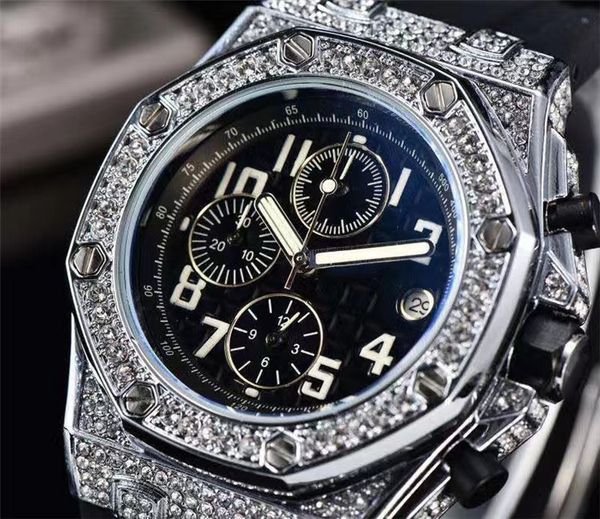 new quartz watch six-needle multi-functional carved fashion diamond men's watch, Slivery;golden
new quartz watch six-needle multi-functional carved fashion diamond men's watch, Slivery;golden