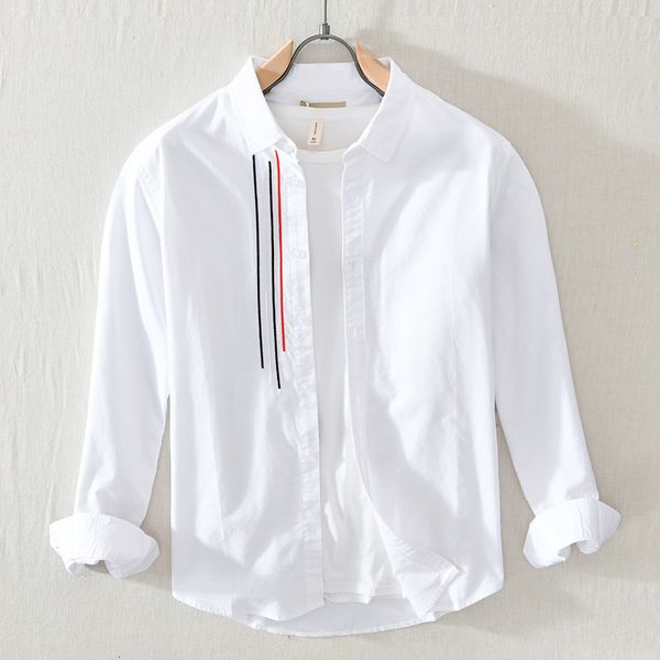men's casual shirts men clothing japanese trend fresh white long-sleeved shirt men's casual youth color matching literary loose co, White;black
men's casual shirts men clothing japanese trend fresh white long-sleeved shirt men's casual youth color matching literary loose co, White;black