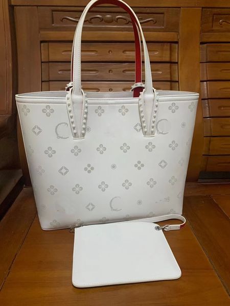 fashion bag cabata designer totes rivet genuine leather red bottom handbag composite handbags famous purse shopping bags black white 2pic/se
fashion bag cabata designer totes rivet genuine leather red bottom handbag composite handbags famous purse shopping bags black white 2pic/se