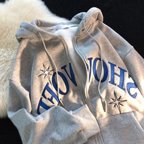 style women's hoodies sweatshirts american retro letter embroidery sweater women loose plus velvet thickened hooded jacket, Black
style women's hoodies sweatshirts american retro letter embroidery sweater women loose plus velvet thickened hooded jacket, Black
