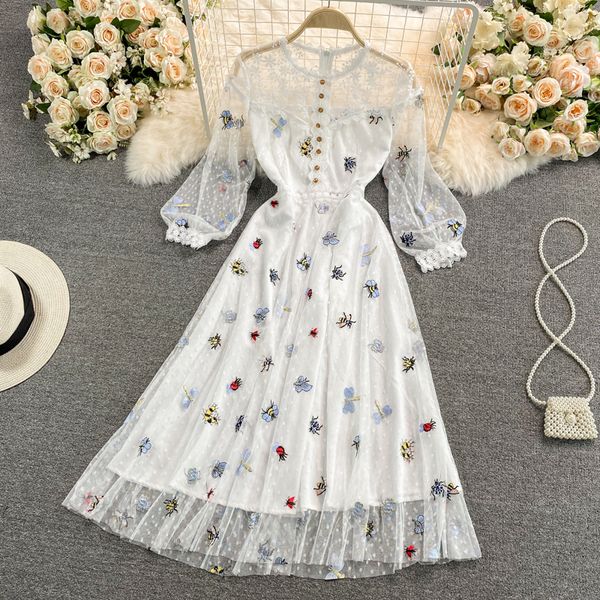2023 summer new french dress elegant celebrity high-end temperament swing long dress heavy mesh embroidery high waist dress, Black;gray
2023 summer new french dress elegant celebrity high-end temperament swing long dress heavy mesh embroidery high waist dress, Black;gray