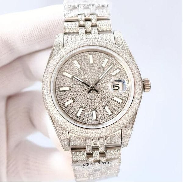 full diamonds mens watches 41mm automatic mechanical wristwatch diamond bezel waterproof wristwatches montre de luxe watches men, Slivery;brown
full diamonds mens watches 41mm automatic mechanical wristwatch diamond bezel waterproof wristwatches montre de luxe watches men, Slivery;brown