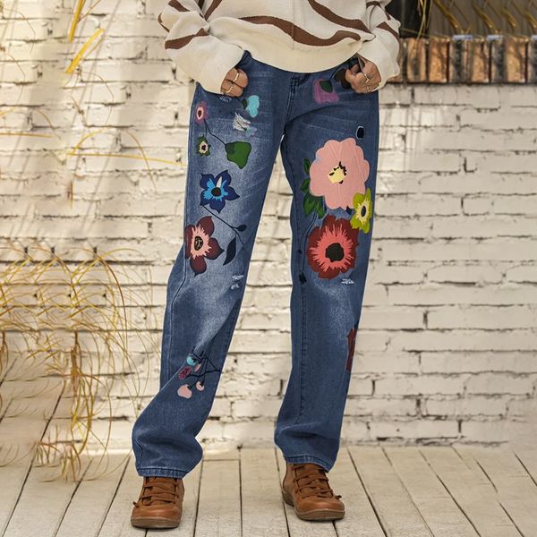 women's jeans women's jeans autumn retro high waist loose denim trousers streetwear printed women fashion women's pants for, Blue
women's jeans women's jeans autumn retro high waist loose denim trousers streetwear printed women fashion women's pants for, Blue