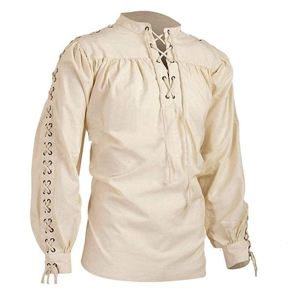 men's casual shirts gothic men shirts renaissance long sleeve fashion bandage solid thin spring bandage long sleeve medieval shirt casu, White;black
men's casual shirts gothic men shirts renaissance long sleeve fashion bandage solid thin spring bandage long sleeve medieval shirt casu, White;black