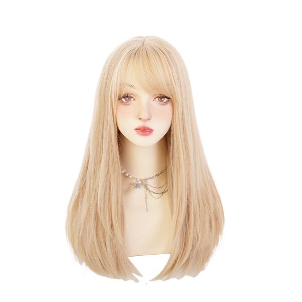 synthetic wig asian fashion harajuku lolita young women with blonde curls, Black
synthetic wig asian fashion harajuku lolita young women with blonde curls, Black