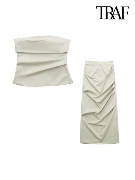 two piece dress traf women fashion pleated cropped strapless bustier and high waist back zipper midi skirt female sets mujer 230306, White
two piece dress traf women fashion pleated cropped strapless bustier and high waist back zipper midi skirt female sets mujer 230306, White