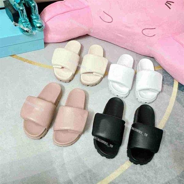 mules designer woman slippers soft padded nappa sandal pillow loafers summer flat leather triangle logo mule with box, Black
mules designer woman slippers soft padded nappa sandal pillow loafers summer flat leather triangle logo mule with box, Black