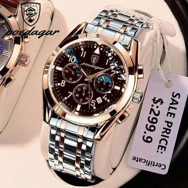 wristwatches poedagar men watch luxury business quartz watches stainless stain strap sport chronograph mens wristwatch waterproof luminous 2, Slivery;brown
wristwatches poedagar men watch luxury business quartz watches stainless stain strap sport chronograph mens wristwatch waterproof luminous 2, Slivery;brown