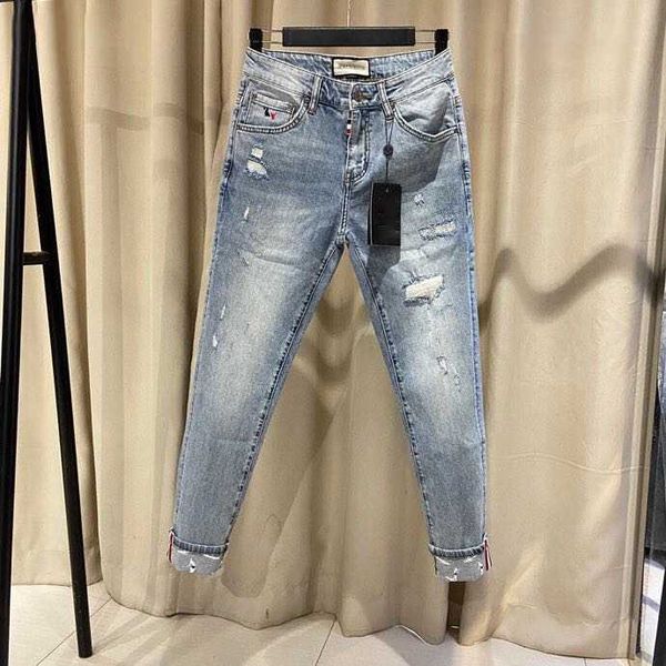 men's jeans fashion luxury brand tb jeans men spring autumn jeans hole casual straight regular stretch denim trousers striped men', Blue
men's jeans fashion luxury brand tb jeans men spring autumn jeans hole casual straight regular stretch denim trousers striped men', Blue
