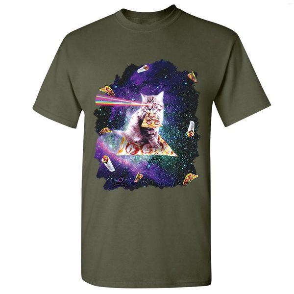 men's t shirts cat firing rainbow laser riding pizza slice in space. funny graphic t-shirt. summer cotton o-neck short sleeve mens shir, White;black
men's t shirts cat firing rainbow laser riding pizza slice in space. funny graphic t-shirt. summer cotton o-neck short sleeve mens shir, White;black